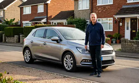 Car delivered to a driveway in Newcastle upon Tyne, Tyne and Wear, United Kingdom