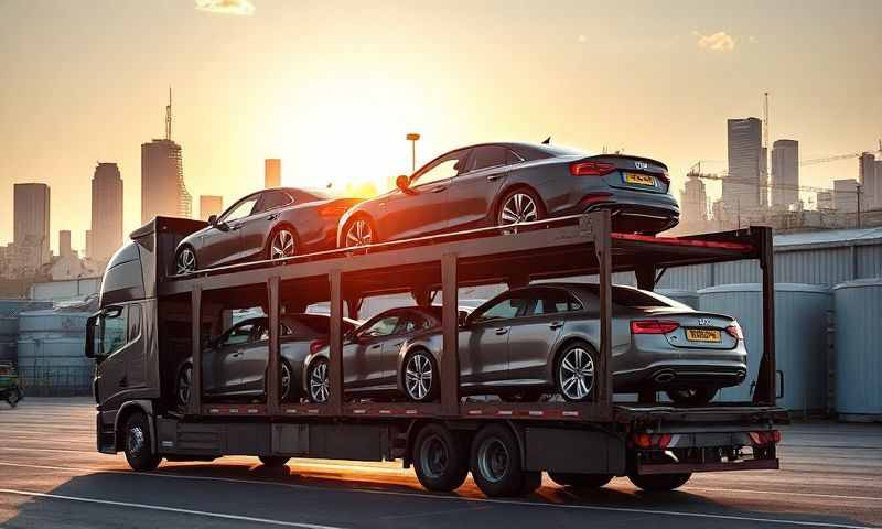 Car transporter in South Shields, Tyne and Wear