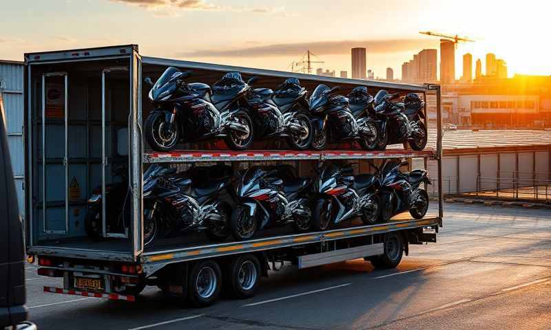 Motorcycle transporter in South Shields, Tyne and Wear