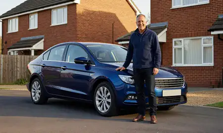 Customer with their delivered car in Washington, Tyne and Wear, United Kingdom