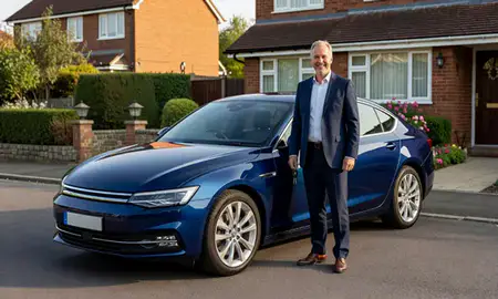 Car delivered to a driveway in Washington, Tyne and Wear, United Kingdom