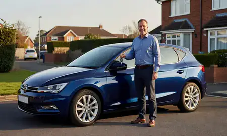 Car delivered to a driveway in Whitley Bay, Tyne and Wear, United Kingdom