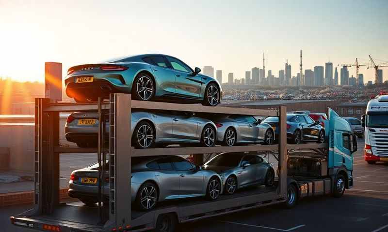 Car transporter in Warwickshire