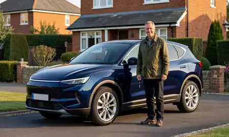 Car delivered to a driveway in Warwickshire, United Kingdom
