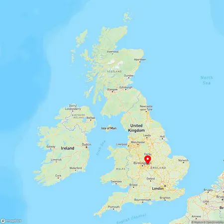 Map of Nuneaton, Warwickshire, United Kingdom