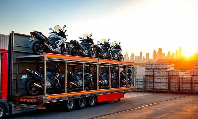 Motorcycle transporter in Port Talbot, West Glamorgan