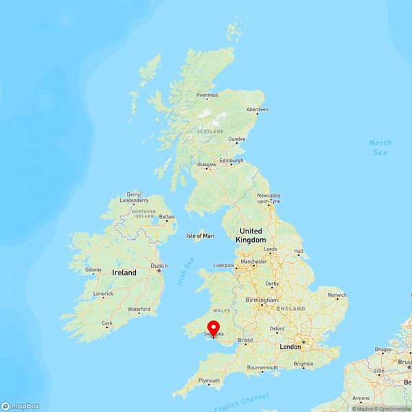 Map of Swansea, West Glamorgan, UK