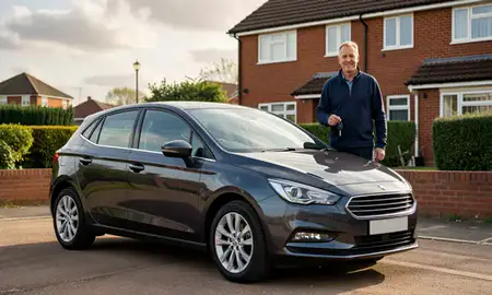 Car delivered to a driveway in West Midlands, United Kingdom