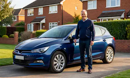 Car delivered to a driveway in Aldridge, West Midlands, United Kingdom
