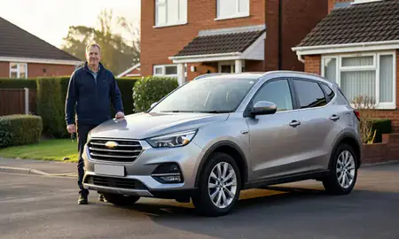 Car delivered to a driveway in Birmingham, West Midlands, United Kingdom