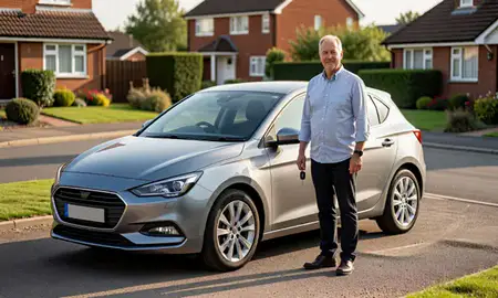 Car delivered to a driveway in Bloxwich, West Midlands, United Kingdom