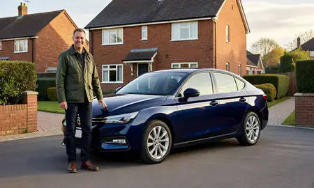 Customer with their delivered car in Coventry, West Midlands, United Kingdom