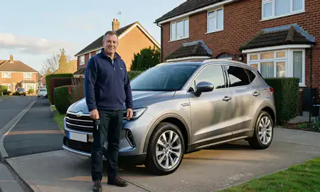Car delivered to a driveway in Coventry, West Midlands, United Kingdom