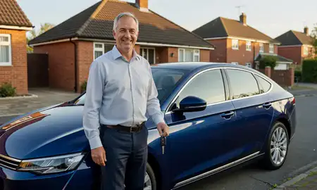 Car delivered to a driveway in Dudley, West Midlands, United Kingdom