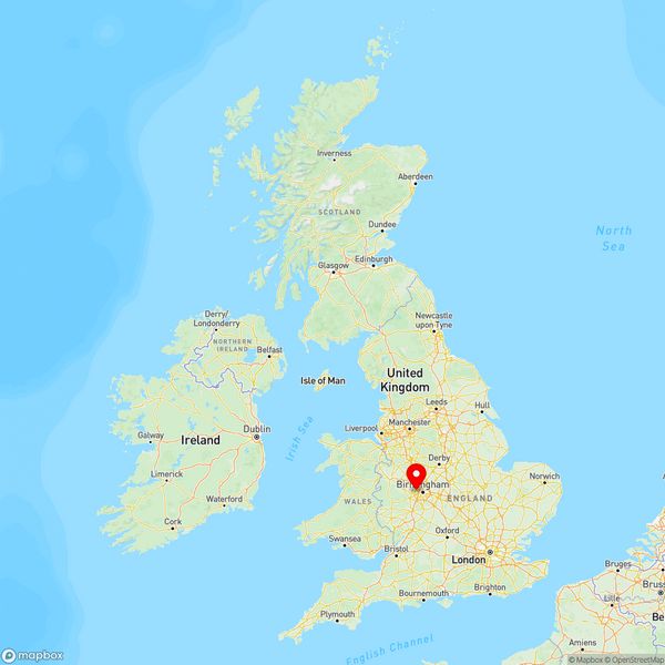 Map of Dudley, West Midlands, UK