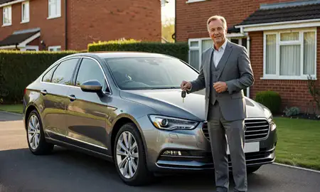 Car delivered to a driveway in Solihull, West Midlands, United Kingdom