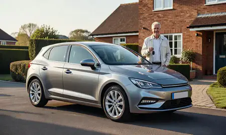 Car delivered to a driveway in Stourbridge, West Midlands, United Kingdom