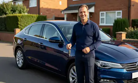 Car delivered to a driveway in Sutton Coldfield, West Midlands, United Kingdom