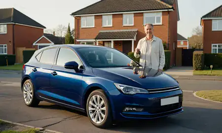Car delivered to a driveway in Tipton, West Midlands, United Kingdom