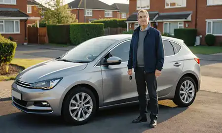 Car delivered to a driveway in Walsall, West Midlands, United Kingdom