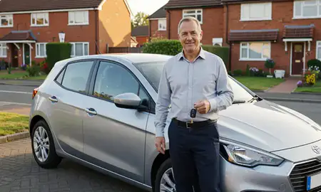 Car delivered to a driveway in West Bromwich, West Midlands, United Kingdom