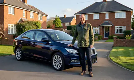 Customer with their delivered car in Willenhall, West Midlands, United Kingdom