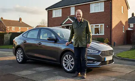Customer with their delivered car in Wolverhampton, West Midlands, United Kingdom