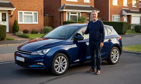 Car delivered to a driveway in Wolverhampton, West Midlands, United Kingdom