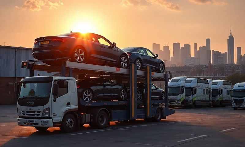 Car transporter in West Sussex