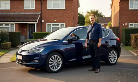 Car delivered to a driveway in Crawley, West Sussex, United Kingdom
