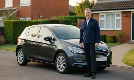 Car delivered to a driveway in Worthing, West Sussex, United Kingdom