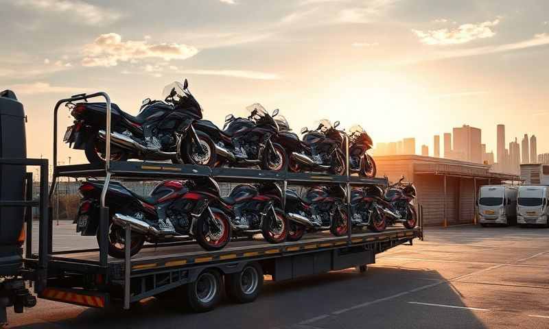 Motorcycle transporter in Castleford, West Yorkshire