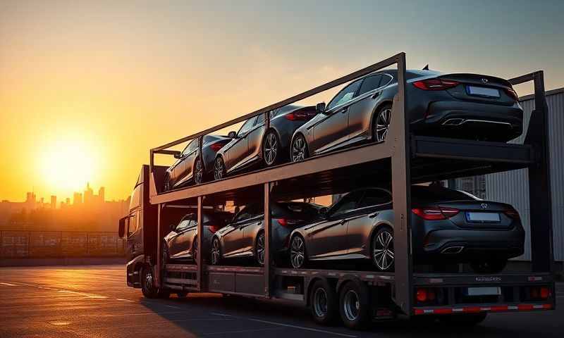 Car transporter in Halifax, West Yorkshire