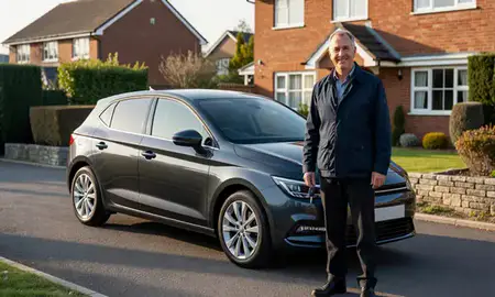 Car delivered to a driveway in Chippenham, Wiltshire, United Kingdom