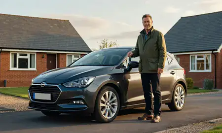 Car delivered to a driveway in Salisbury, Wiltshire, United Kingdom