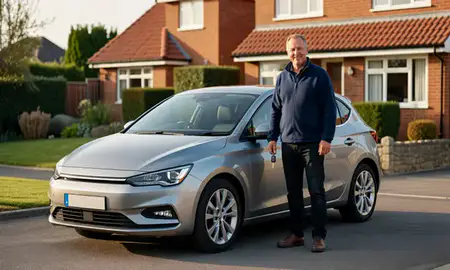 Car delivered to a driveway in Swindon, Wiltshire, United Kingdom