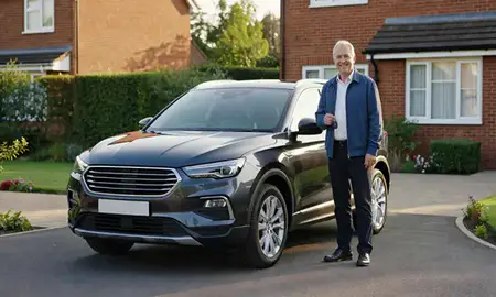 Car delivered to a driveway in Trowbridge, Wiltshire, United Kingdom