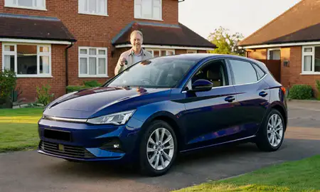 Car delivered to a driveway in Worcestershire, United Kingdom