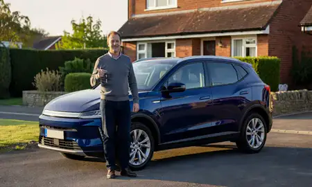 Car delivered to a driveway in Great Malvern, Worcestershire, United Kingdom