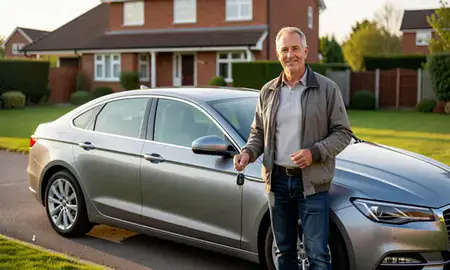 Car delivered to a driveway in Redditch, Worcestershire, United Kingdom