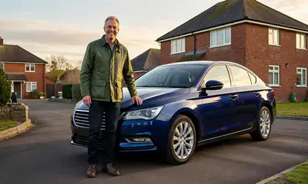 Customer with their delivered car in Worcester, Worcestershire, United Kingdom
