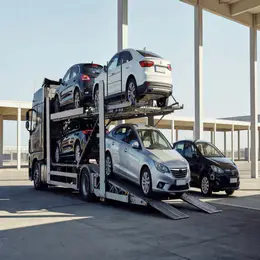 Car transporter carrier in Mililani Town, Hawaii