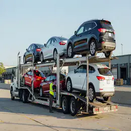 Car transporter carrier in Ranson, West Virginia