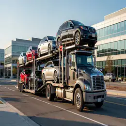 Car transporter carrier in East Barre, Vermont