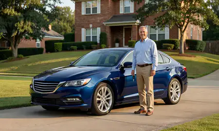 Car delivered to a driveway in Alabaster, Alabama, United States