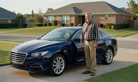 Car delivered to a driveway in Athens, Alabama, United States