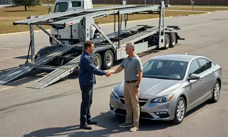 Vehicle owner beside their delivered car in Birmingham, Alabama, United States
