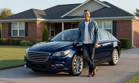 Customer with their delivered car in Decatur, Alabama, United States