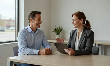 Customer discussing car shipping options in Decatur, Alabama, United States