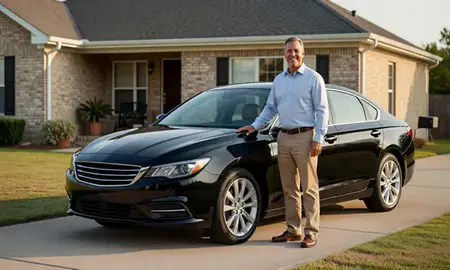 Customer with their delivered car in Dothan, Alabama, United States